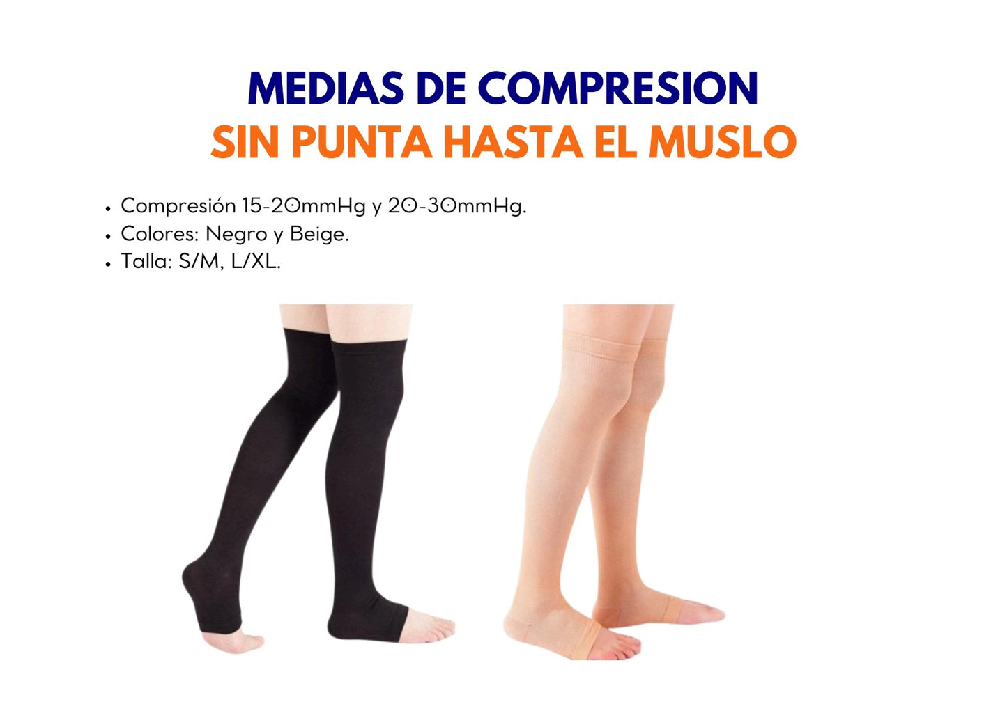 Medias de Compresión Sin Punta hasta el Muslo - ebencare.com