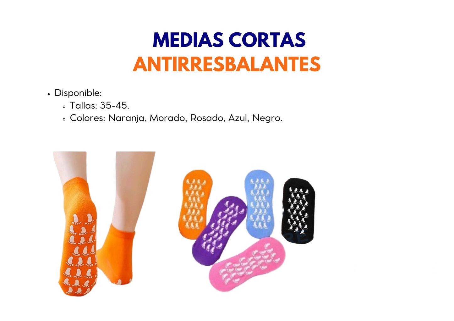Medias Cortas Antirresbalantes Pack de 3 - ebencare.com