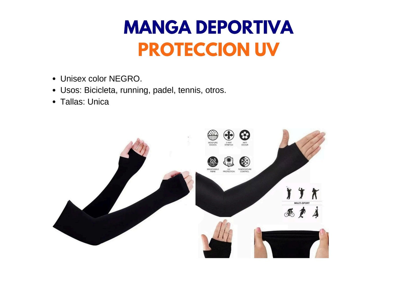 Manga Deportiva con Protección UV Talla Única - ebencare.com