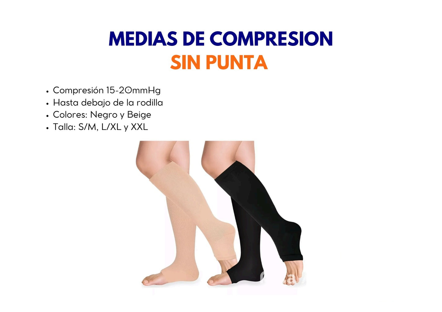 Medias de Compresión Sin Punta hasta la Rodilla - ebencare.com