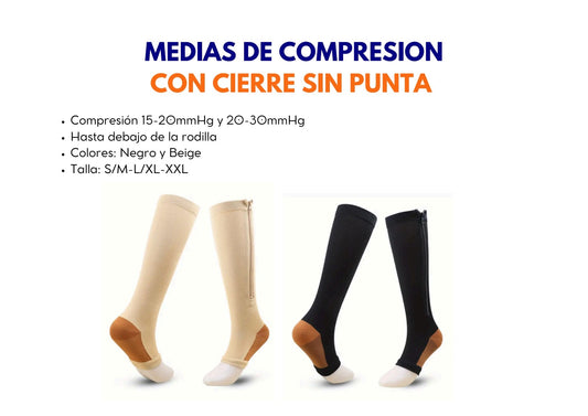 Medias de Compresión con Cierre Sin Punta - ebencare.com