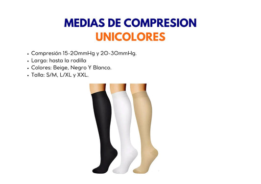 Medias de Compresión Unicolores hasta la Rodilla - ebencare.com