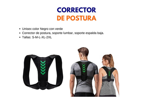 Corrector de Postura Negro y Verde - ebencare.com