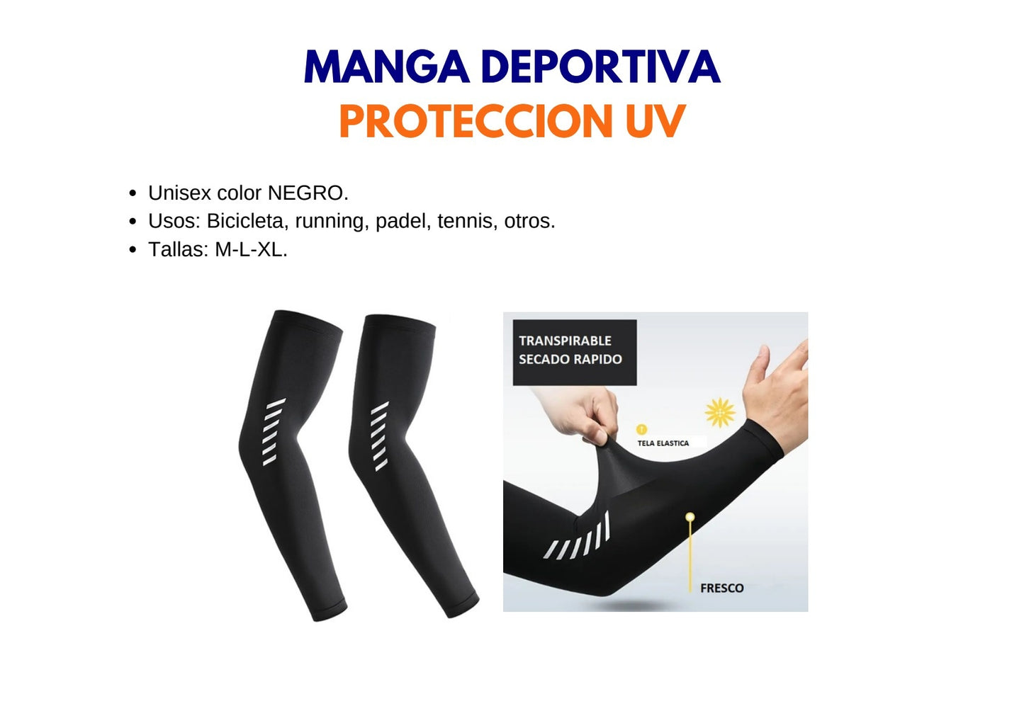 Manga Deportiva con Protección UV por Talla - ebencare.com