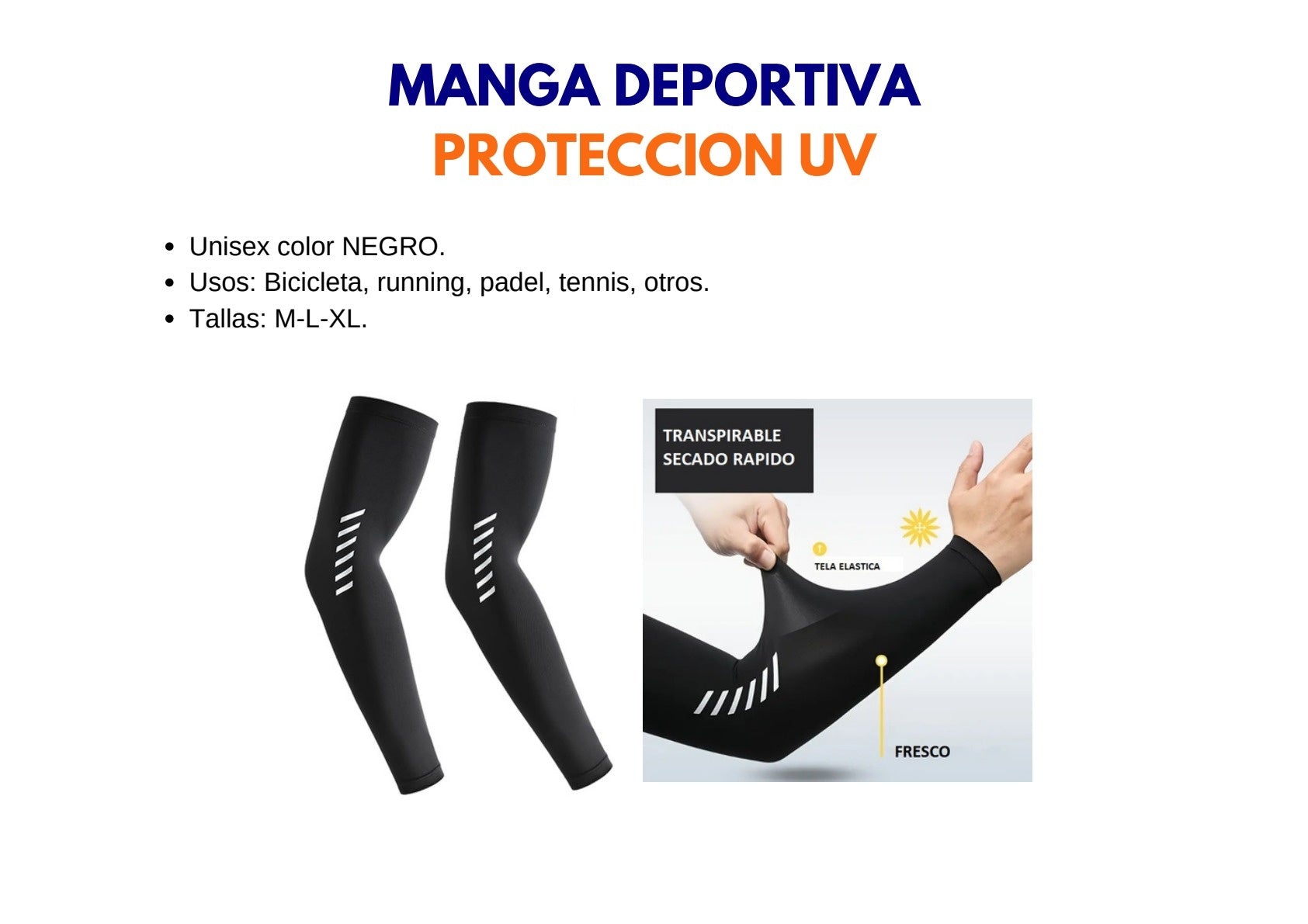 Manga Deportiva con Protección UV por Talla - ebencare.com