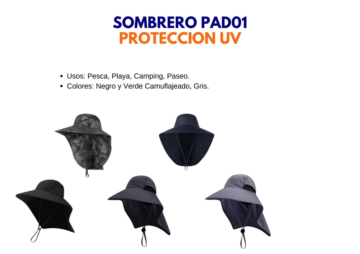 Sombrero PAD01 con Protección UV - ebencare.com